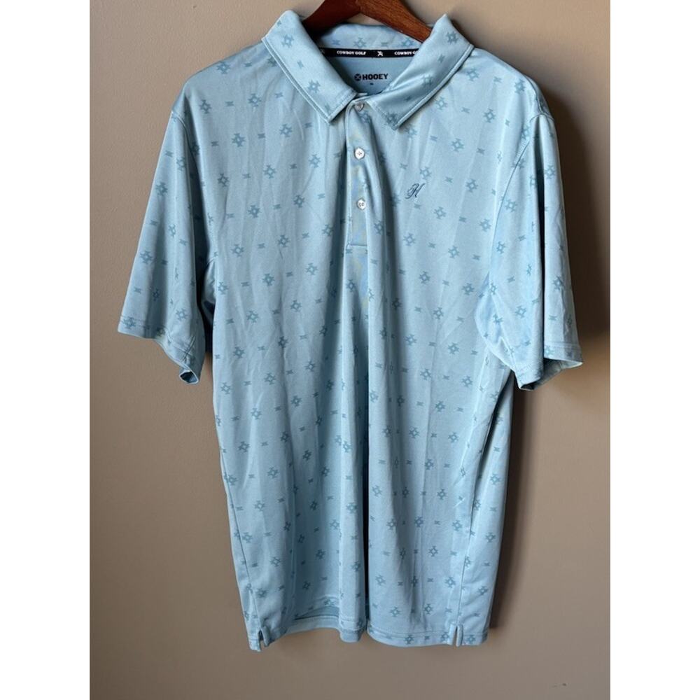 Hooey Cowboy Golf Polo Shirt Blue Men's Size XXL
